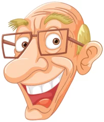 Foto op Canvas Vector illustration of a smiling elderly man © GraphicsRF