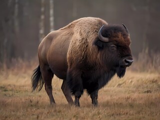 American buffalo in the field