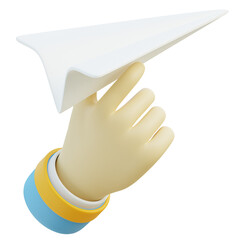 3D Paper Plane in Hand Icon © Pix