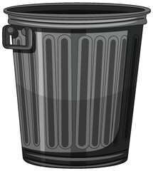 Detailed vector art of a metal garbage bin.