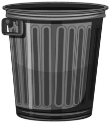 Rolgordijnen Detailed vector art of a metal garbage bin. © GraphicsRF