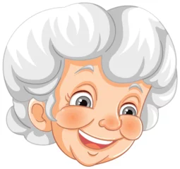 Foto op Canvas Vector illustration of a smiling elderly woman © GraphicsRF