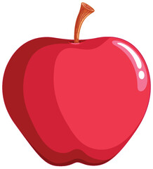 A vibrant vector graphic of a red apple