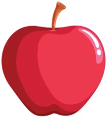 Crédence de cuisine en verre imprimé Enfants A vibrant vector graphic of a red apple
