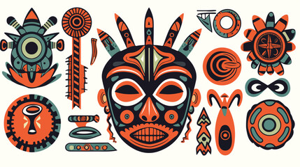 Conceptual illustration with tribal African mask 