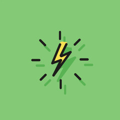 Line icon of lightning bolt with halo. Electricity, voltage, danger. Energy concept. Can be used for signboards, web pictograms and buttons