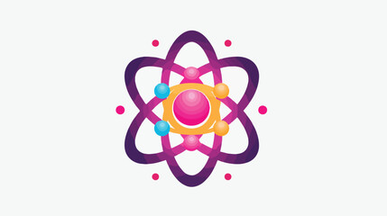 Atom icon vector illustration. Flat design style. vector