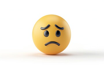 Fototapeta premium Vector 3D Emoji Sad Isolated On White