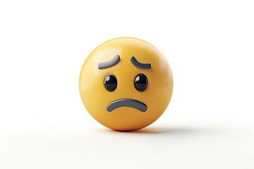 Fototapeta premium Vector 3D Emoji Sad Isolated On White