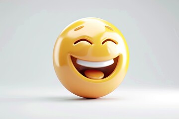 Fototapeta premium D Vector 3D Emoji Smile Isolated On White