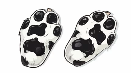 Foto op Canvas Black and White cow cats spotted paw pad . flat vector © Jasmin
