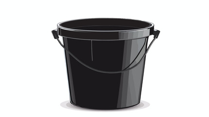 Black Bucket icon isolated on white background. Vector
