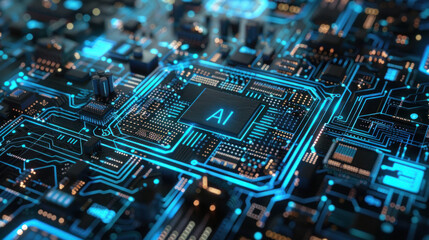 Close-up of an electronic circuit board in computer technology
