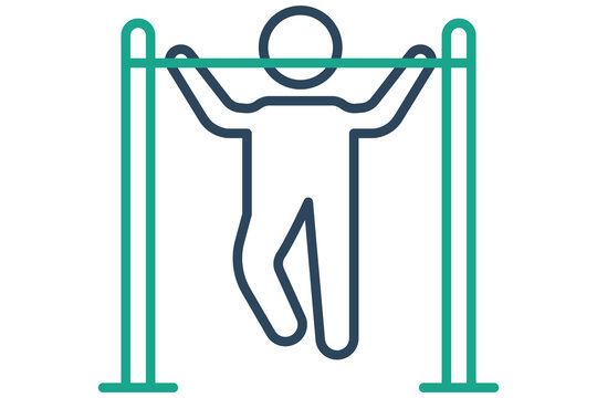 recommend clip art: pull up icon. icon related to sport, gym. line icon style. element illustration.