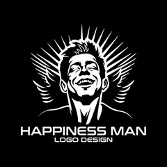 Happiness Man Vector Logo Design
