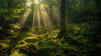 Fototapeta na wymiar Forest Sunlight Rays