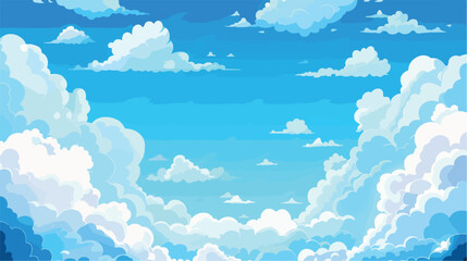 blue sky background with cloudy .. flat vector 