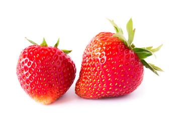 Fresh strawberries on white background