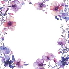 Fototapeta na wymiar watercolor of small floral frame border - 1