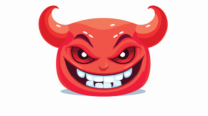 Demon smiley flat vector isolated on white background
