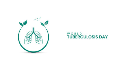 World TB Day, World Tuberculosis day, Leaf and lungs, design for banner, poster vector illustration.