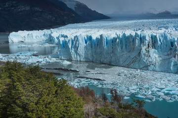 Amazing textures of Perito Moreno big glacier in Autumn,Los Glaciares National Park, Argentina.