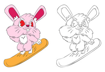 doodle animal illustration for coloring page drawing book
