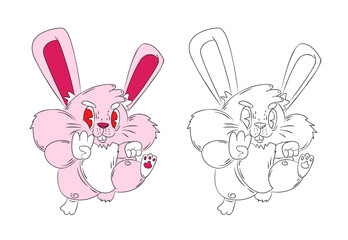 doodle animal illustration for coloring page drawing book
