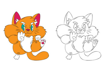 doodle animal illustration for coloring page drawing book
