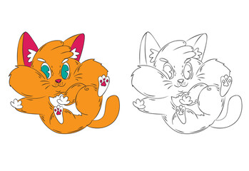 doodle animal illustration for coloring page drawing book
