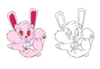 doodle animal illustration for coloring page drawing book
