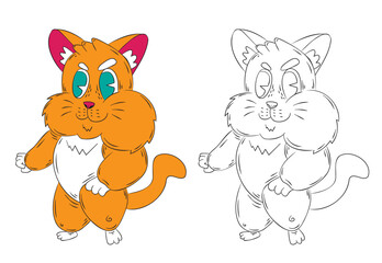 doodle animal illustration for coloring page drawing book
