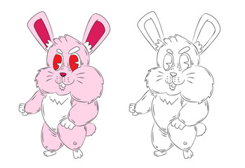 doodle animal illustration for coloring page drawing book
