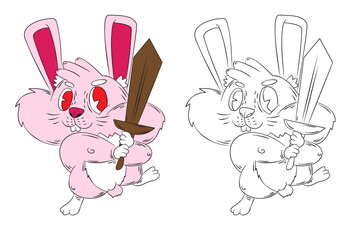 doodle animal illustration for coloring page drawing book
