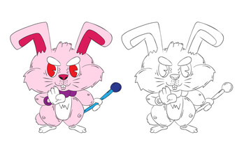 doodle animal illustration for coloring page drawing book
