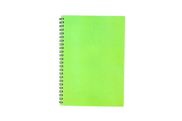 Blank open memory green notebook isolated