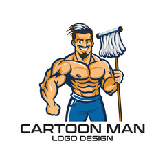 Cartoon Man Vector Logo Design