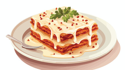 A traditional plate of lasagna