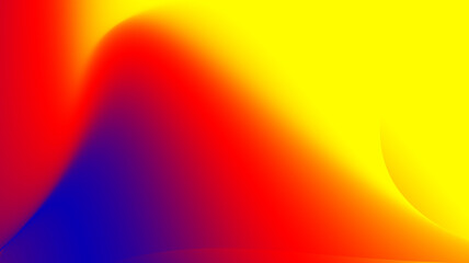 Abstract, Fluid gradient background with red, blue and yellow