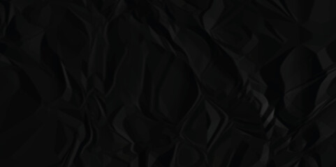 Dark black crumpled paper texture background. black crumpled and top view textures can be used for background of text or any contents.	
