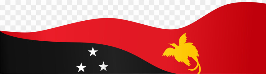Papua New Guinea flag wave isolated on png or transparent background vector illustration.