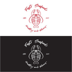 Seafood logo design restaurant fresh crab and shrimp logo for label product and seafood shop. this logo is suitable for seafood-related