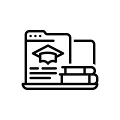 Black line icon for educational website