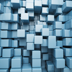Blue cubes, 3d render	 colorful background