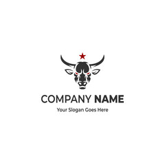 Simple Bull Head Logo design template