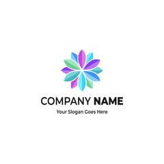 Colorful flower logo template for your business