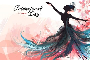 International Dance Day. Template for background, banner, card, poster.
