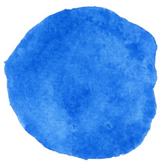 Blue Watercolor hand painted circles texture. Watercolour circle elements for design.