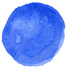 Blue Watercolor hand painted circles texture. Watercolour circle elements for design.