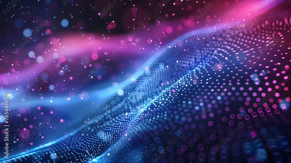 Aufkleber soothing serenity: abstract background with gradient of blues and purples and dotted pattern
